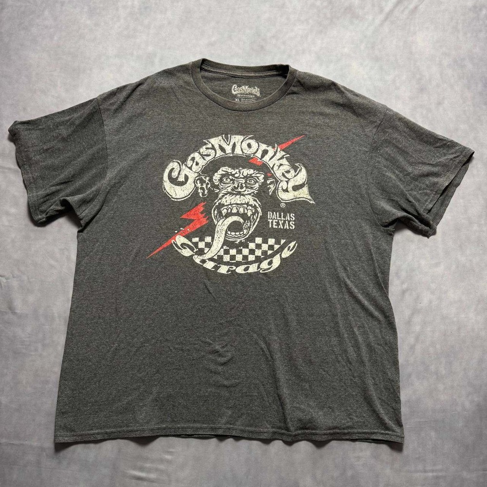 Gas Monkey Garage Dallas Texas Graphic T-Shirt Mens XL Gray Short Sleeve